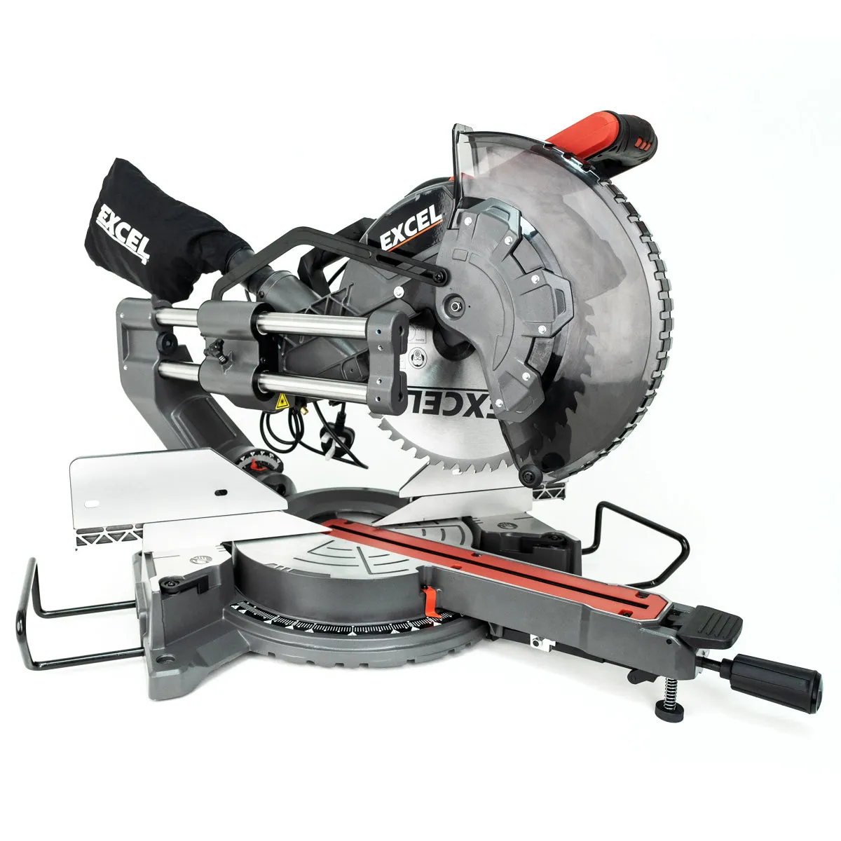 Excel Sliding Mitre Saw Double Bevel 305mm 240V/1800W & Laser with Universal Stand