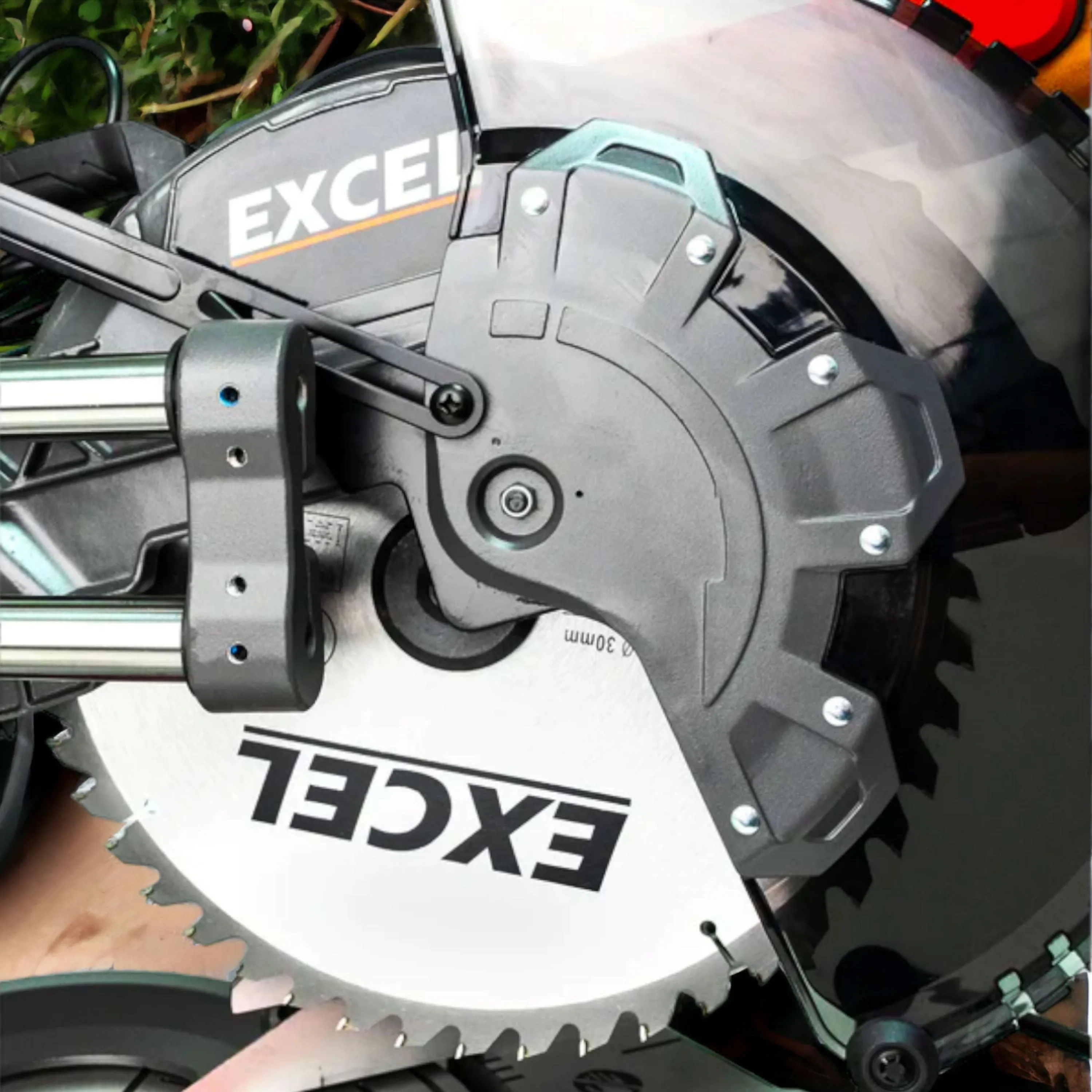 Excel Sliding Mitre Saw Double Bevel 305mm 240V/1800W & Laser with Universal Stand