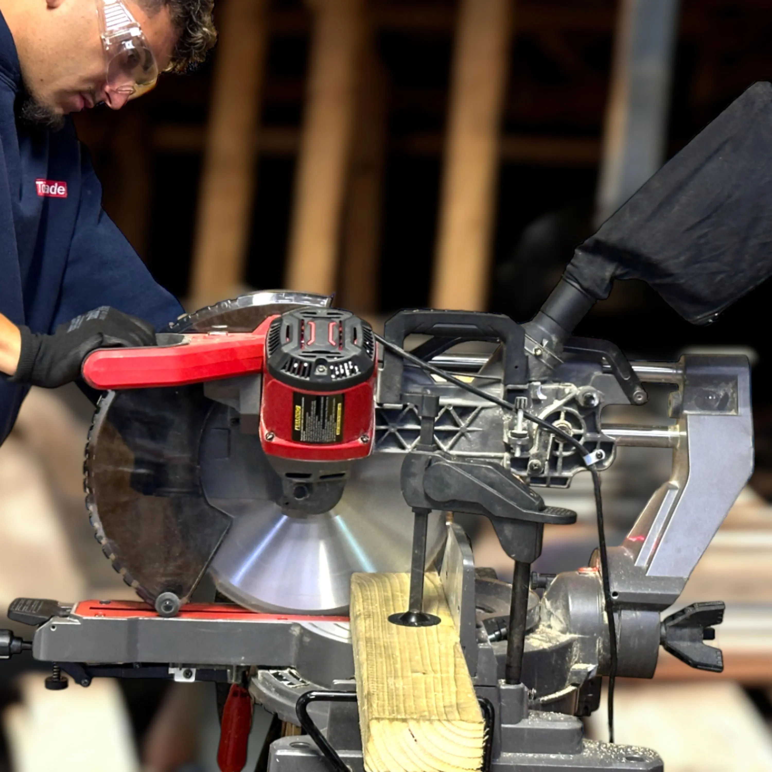 Excel Sliding Mitre Saw Double Bevel 305mm 240V/1800W & Laser with Universal Stand