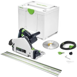 Festool TS 55 FEBQ-Plus 230V GB Circular Plunge-Cut Saw - 576706 With 1 x Guide Rail FS 1400/2