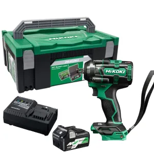 Hikoki WR18DHW2Z 18V Brushless 1/2 Impact Wrench with 1 x 2.5Ah/5.0Ah Battery Charger & Case