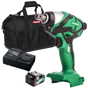 Hikoki WR18DSDLW4Z 18V Li-ion Cordless 1/2 Impact Wrench with 1 x 2.5Ah/5.0Ah Battery Charger & Bag