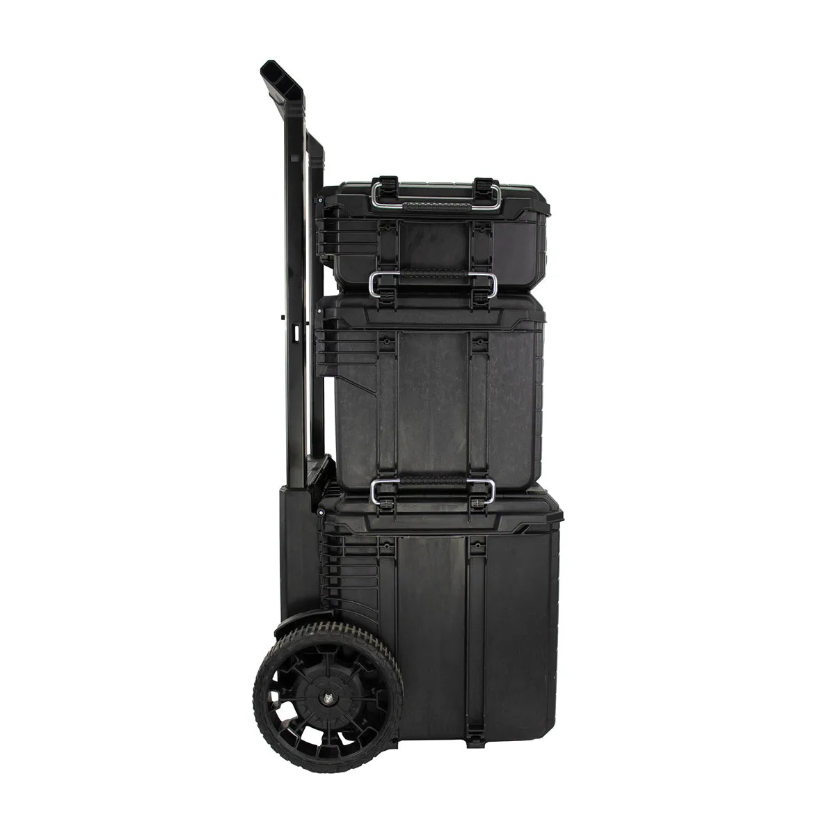 JCB SITESYS-ST 3-Piece Modular Tool Storage System with Cart. Tool Box & Organiser Case with Heavy Duty Wheels