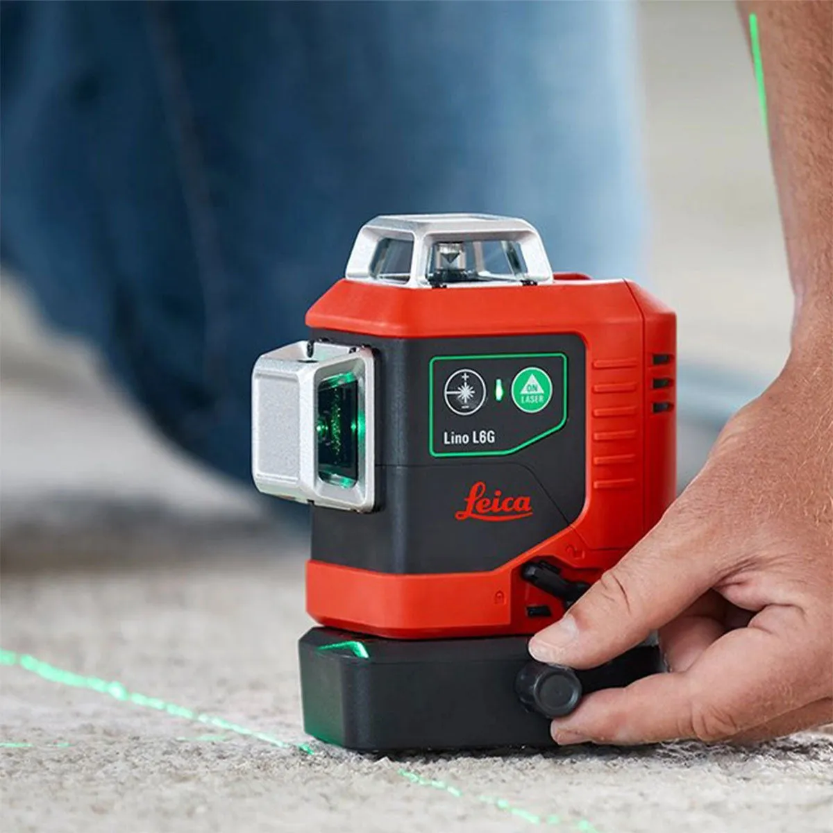 Leica Lino LGS-L6G Self-Levelling Green Multi-Line Laser With Battery. Charger & Case