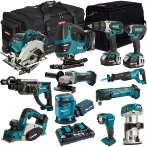 Makita 18V 12 Piece Power Tool Kit with 3 x 5.0Ah Battery & Charger MAKDEAL-87M