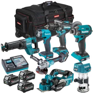 Makita 40V XGT 7 Piece Brushless Power Tool Kit With 3 x 2.5Ah Battery T4TKIT-16049