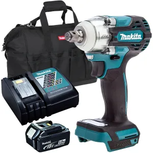 Makita DTW300Z 18V 1/2 Brushless Impact Wrench with 1 x 5.0Ah Battery Charger & Tool Bag