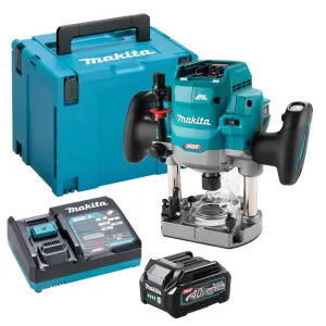 Makita RP001GZ02 40V XGT Brushless 1/2 Router with 1 x 2.5Ah Battery Charger & Case