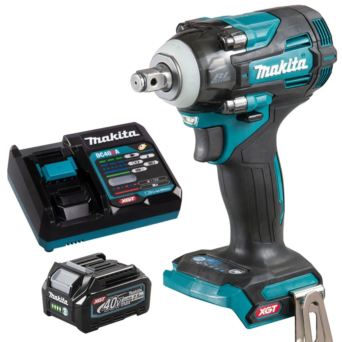 Makita TW004GZ 40V Brushless 1/2 Impact Wrench With 1 x 2.5Ah Battery & Charger