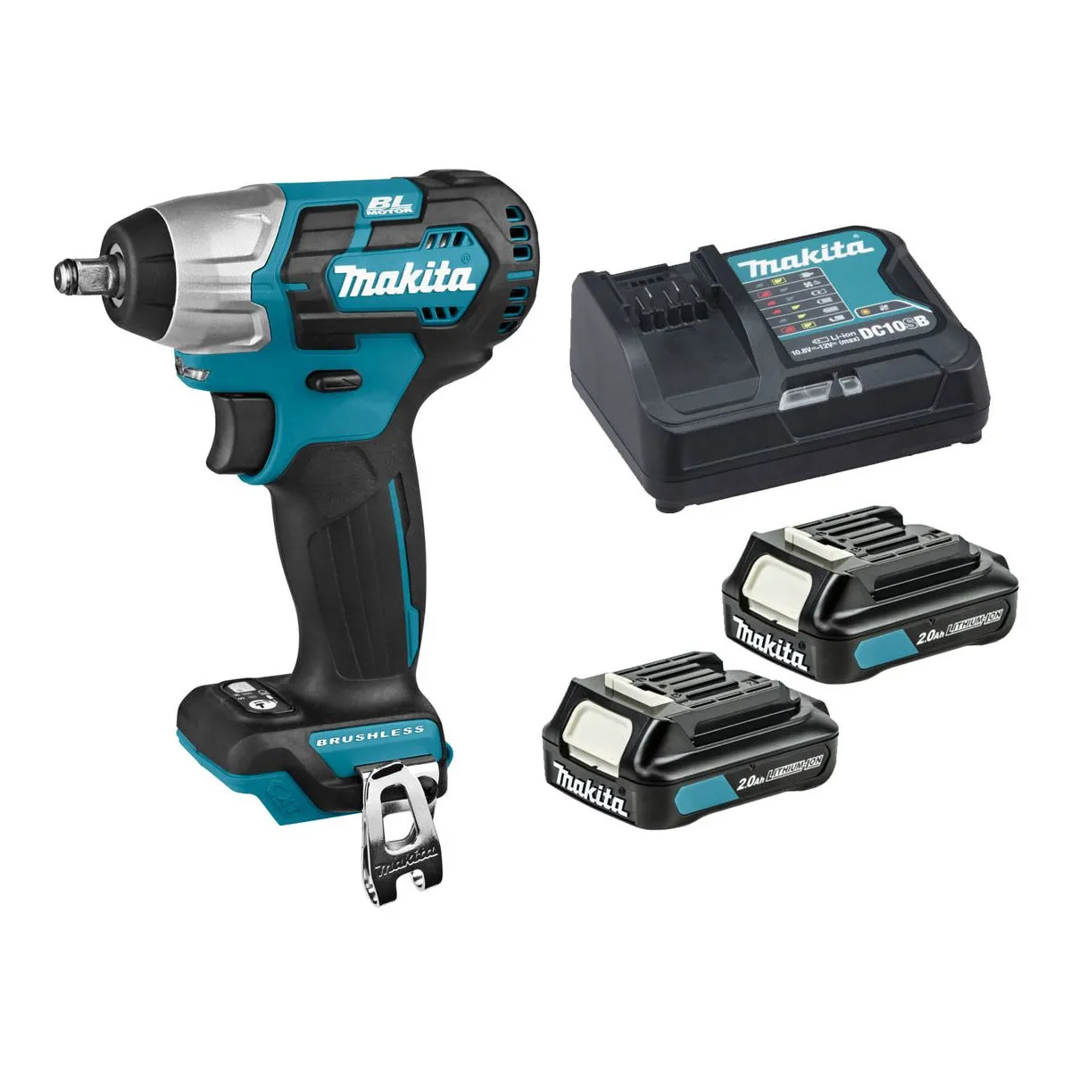Makita TW160DSAJ 12V max CXT Impact Wrench With 2 x 2.0Ah Batteries. Charger & Case