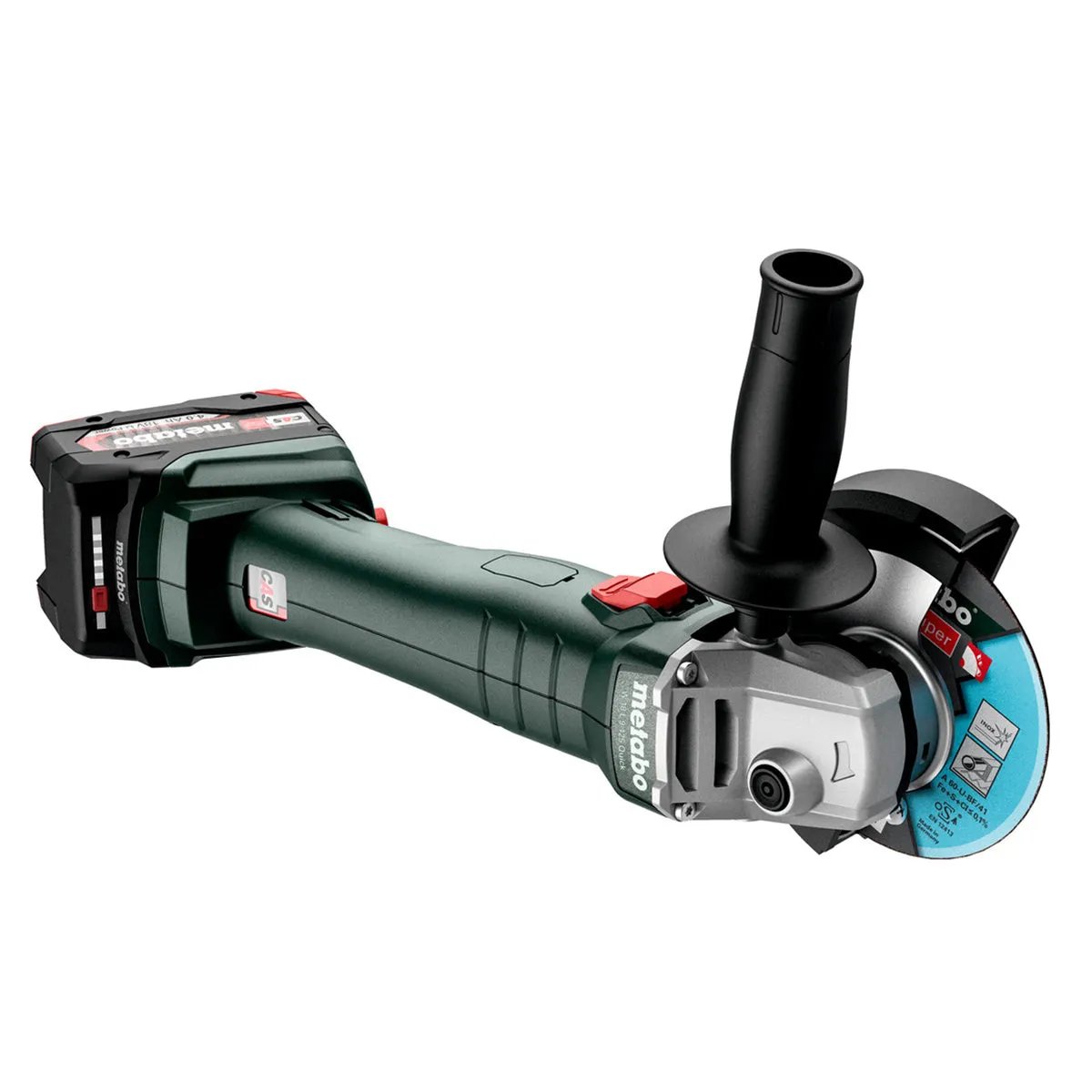Metabo W 18 L 9-125 18V 125mm Angle Grinder with 1 x 5.2Ah Battery Charger & Metabox