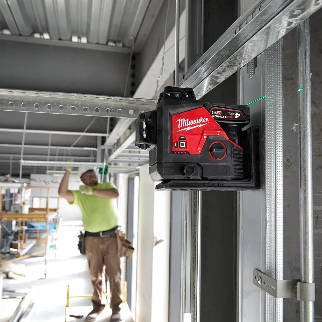 Milwaukee M123PL-0C 12V 360 3-Plane Green Laser with Case 4933478103