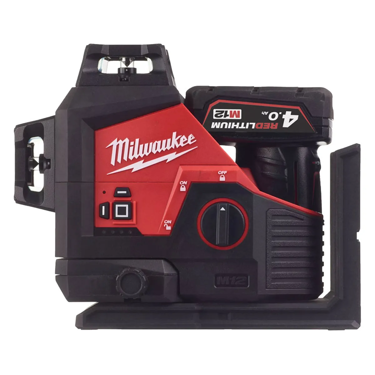 Milwaukee M123PL-401C 12V Green 360 3 Plane Laser with 1 x 4.0Ah Battery. Charger & Case