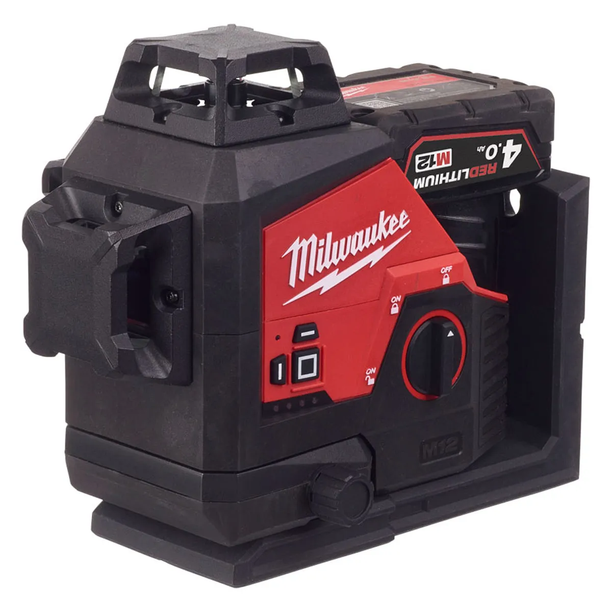Milwaukee M123PL-401C 12V Green 360 3 Plane Laser with 1 x 4.0Ah Battery. Charger & Case