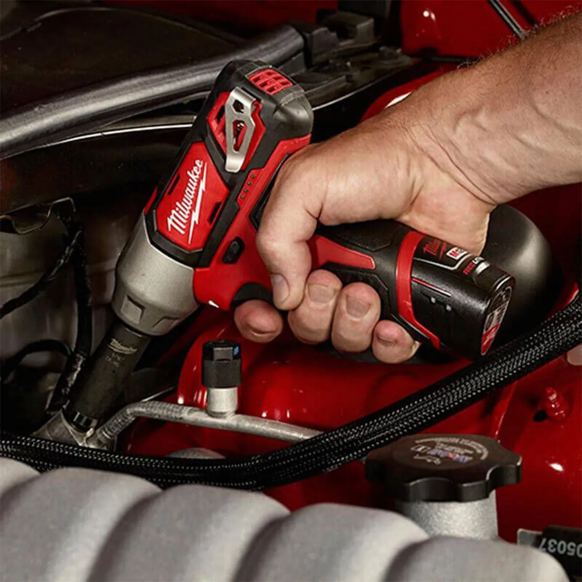Milwaukee M12BIW14-0C 12V Sub Compact 1/4 Impact Wrench with 1 x 2.0Ah Battery Charger & Case