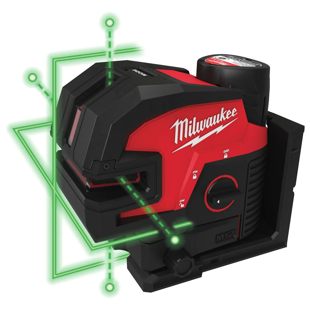 Milwaukee M12CLL4P-301C 12V 4 Points Green Cross Line Laser with 1 x 3.0Ah Battery. Charger & Case 4933479204