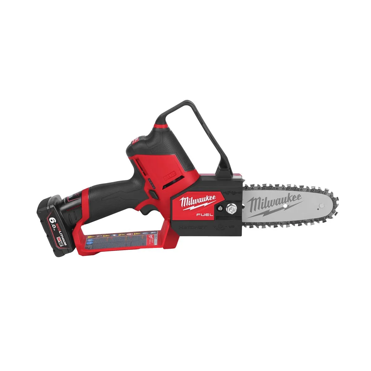 Milwaukee M12FHS-602X 12V 6 FUEL Brushless Hatchet Pruning Saw with 2 x 6.0Ah Batteries. Charger & Tool Bag