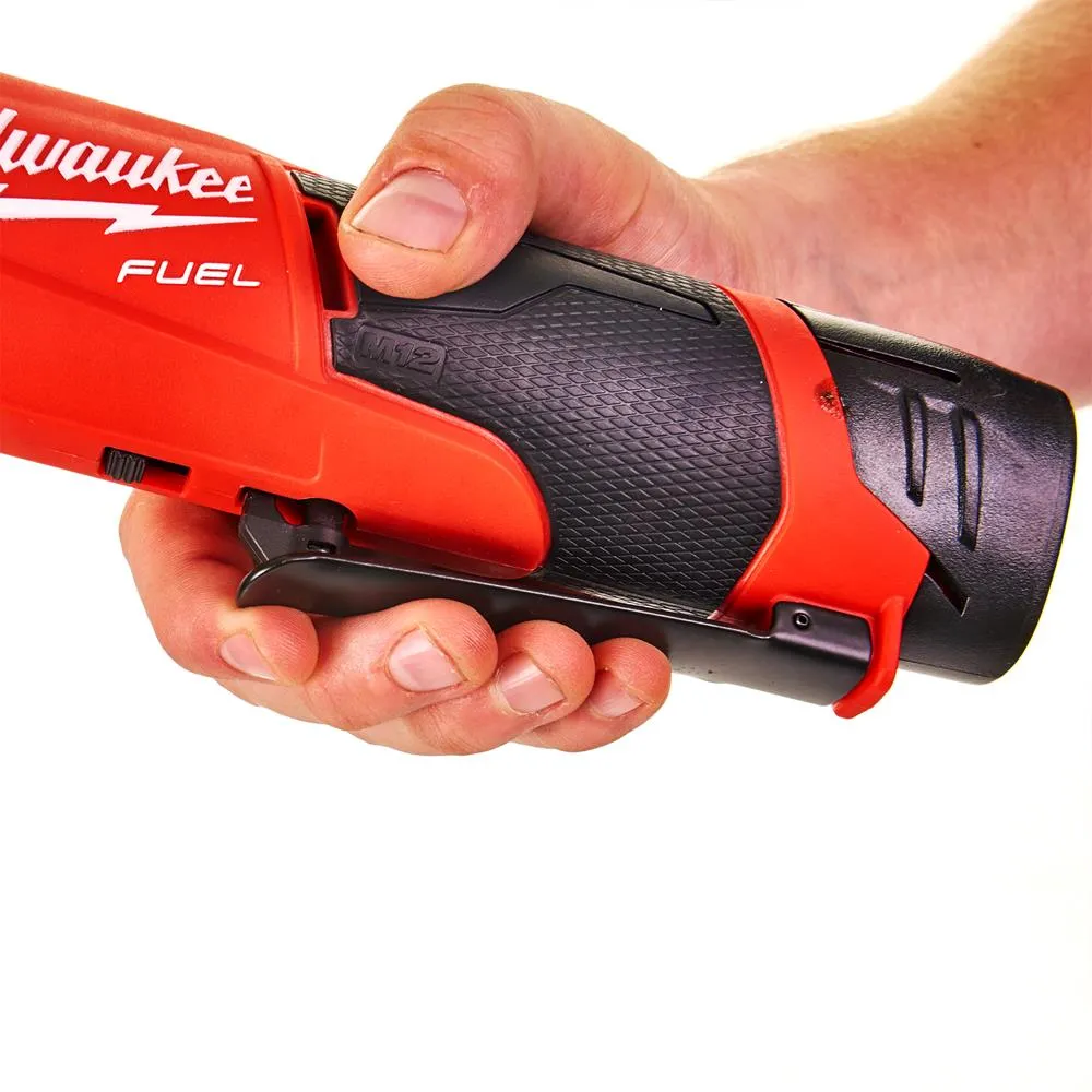 Milwaukee M12FIR12-0 12V Impact Ratchet FUEL Sub-Compact 1/2 with 1 x 2.0Ah Battery Charger & Bag