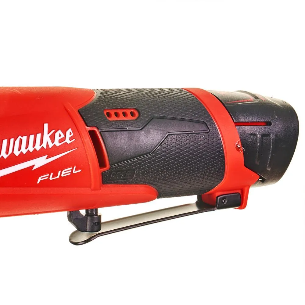 Milwaukee M12FIR12-0 12V Impact Ratchet FUEL Sub-Compact 1/2 with 1 x 2.0Ah Battery Charger & Bag