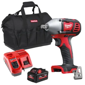 Milwaukee M18BIW12-0 18V Compact 1/2 Impact Wrench with 1 x 5.5Ah Battery Charger & Bag