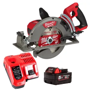 Milwaukee M18FCSRH66-0 18V FUEL Brushless 190mm Rear Handle Circular Saw with 1 x 5.0Ah Battery & Charger