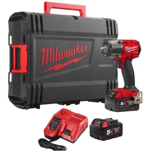 Milwaukee M18FMTIW2F38-502X 18V Fuel Brushless 3/8 Impact Wrench with 2 x 5.0Ah Batteries Charger & Case 4933479405