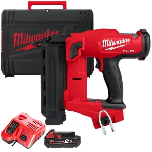 Milwaukee M18FNCS18GS-0X 18V Fuel Brushless Narrow Crown Stapler with 1 x 2.0Ah Battery Charger & Case