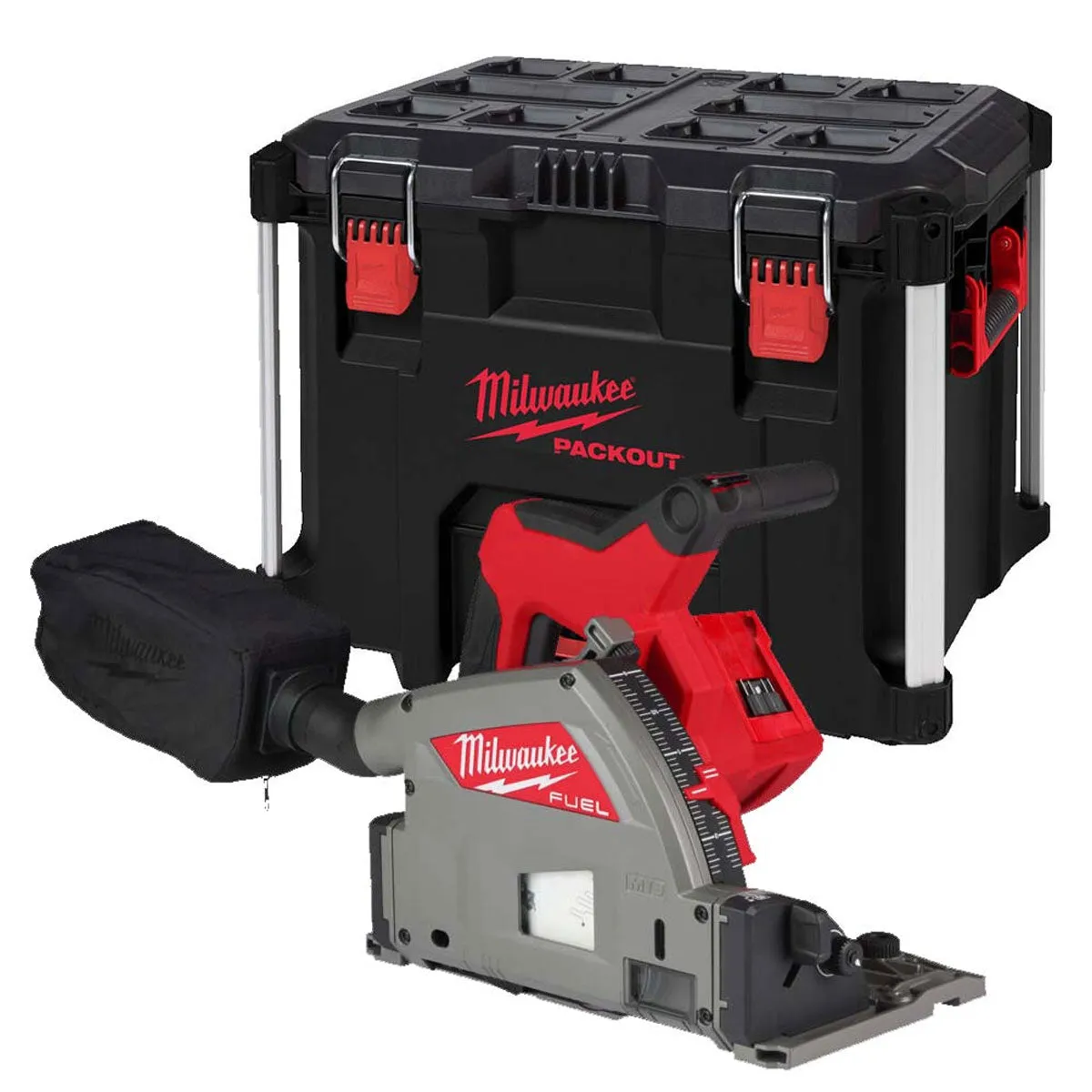 Milwaukee M18FPS55-0P 18V 165mm Fuel Brushless Plunge Saw   2 x 5.0Ah Battery with Blade & Guide Rail Kit