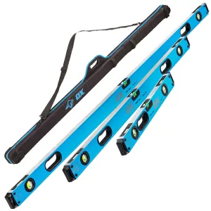 OX Tools Spirit Level 600mm. 1200mm. and 1800mm with 3 Pocket Zipped Case P028603