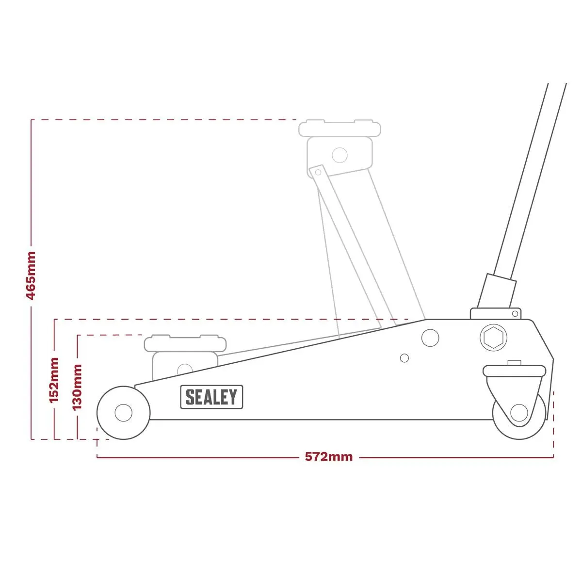 Sealey 3290CXCOMBO 3T 3290CX Trolley Jack Axle Stands Breaker Bar Gloves