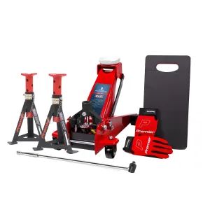 Sealey 3290CXCOMBO 3T 3290CX Trolley Jack Axle Stands Breaker Bar Gloves