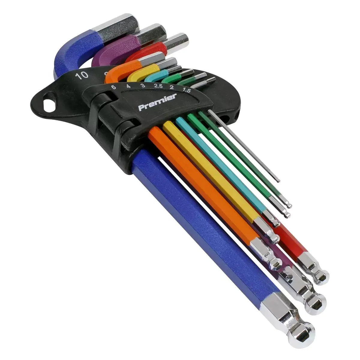 Sealey AK7190DB Ball-End Hex Key Set 9pc Long Metric Display Box of 10