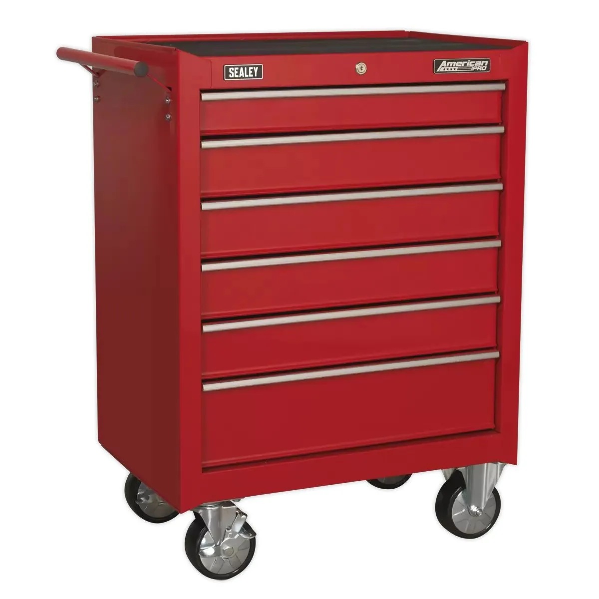 Sealey AP22STACK Topchest. Mid-Box & Rollcab 14 Drawer Stack Red