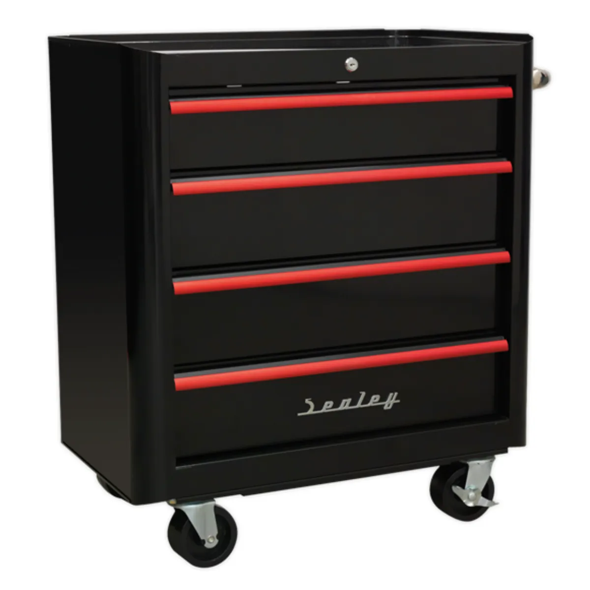Sealey AP28COMBO2BR 10 Drawer Retro Style Rollcab Black and Red