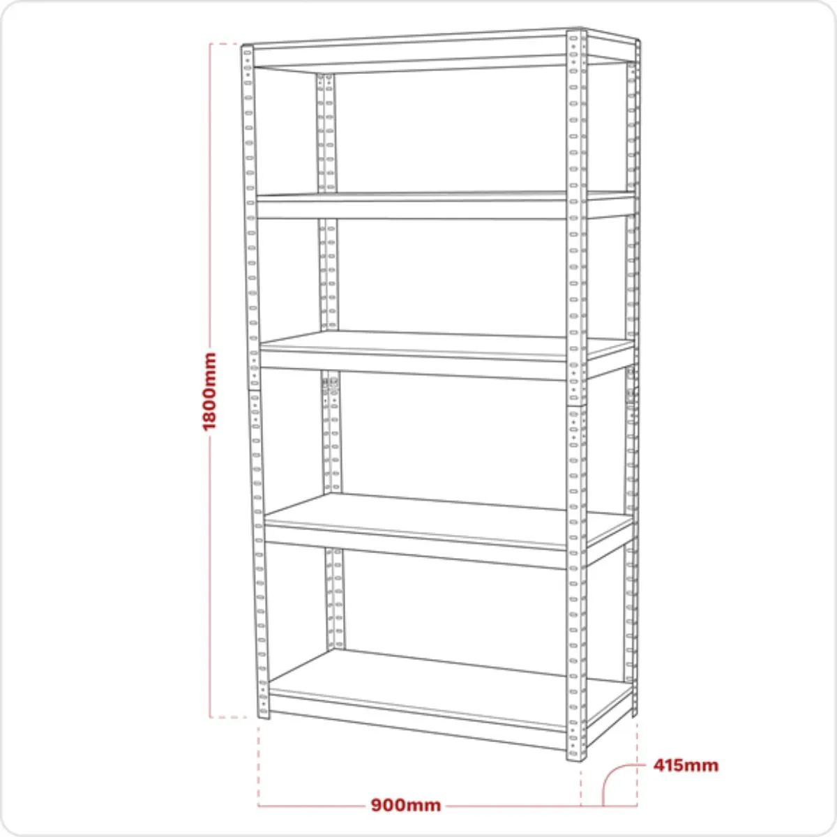 Sealey AP6500 5-Level Racking Unit -500kg Capacity Per Level