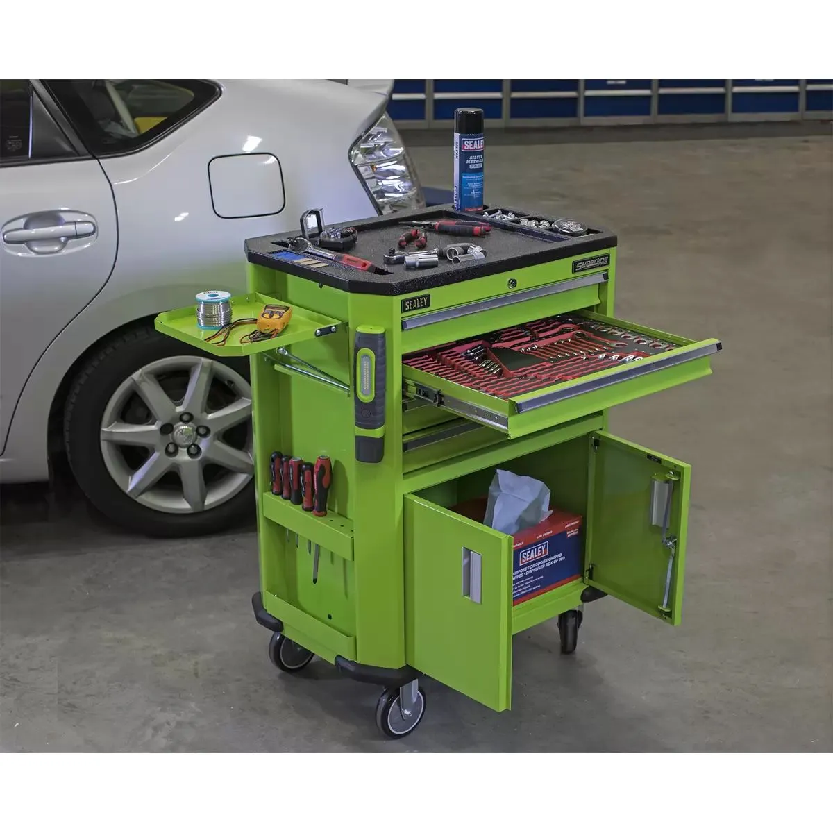 Sealey AP980MTHV Tool Trolley with 4 Drawers and 2 Door Cupboard