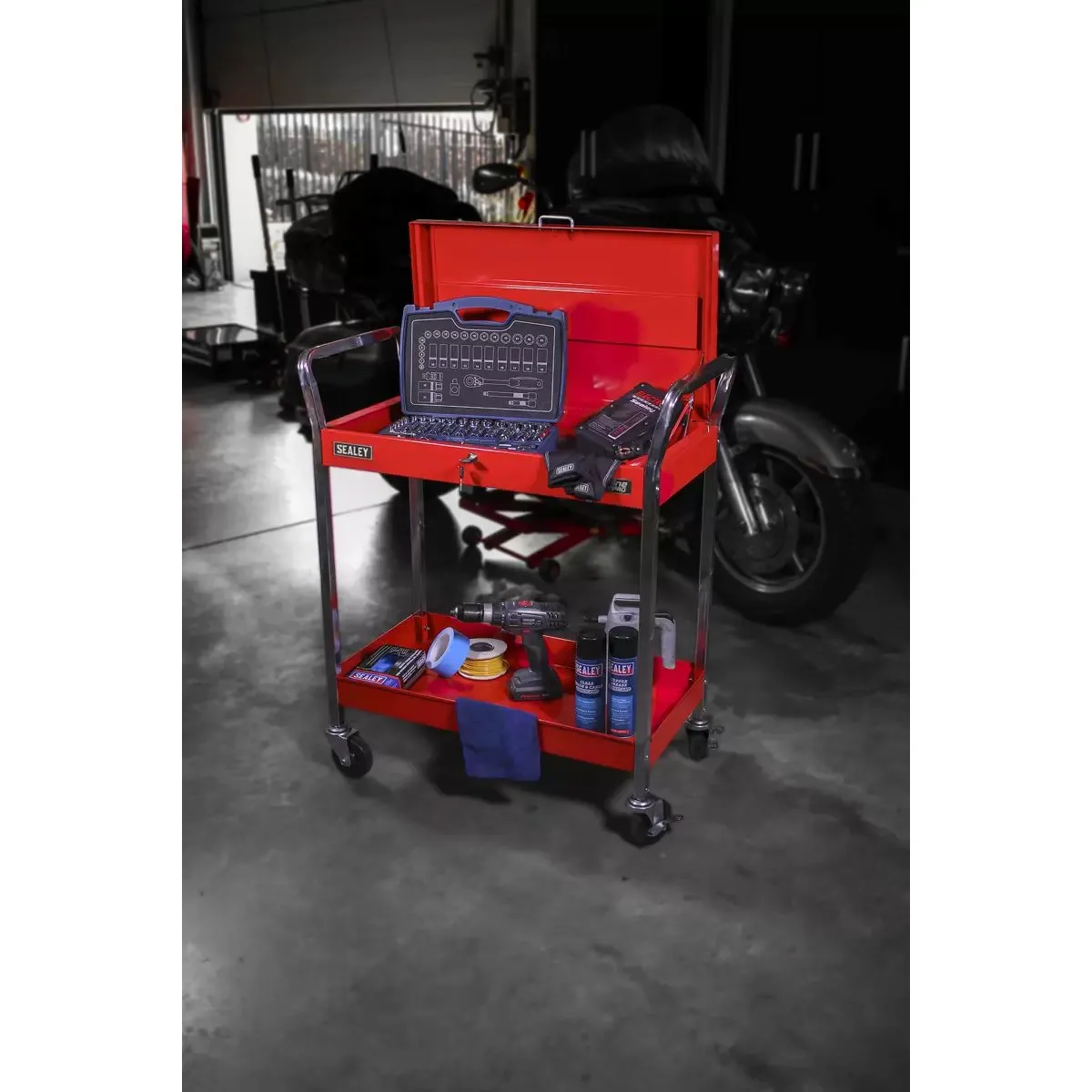Sealey CX104 2-Level Heavy-Duty Trolley with Lockable Top