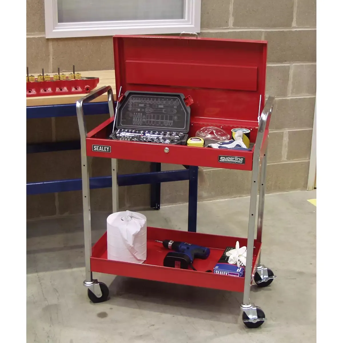Sealey CX104 2-Level Heavy-Duty Trolley with Lockable Top