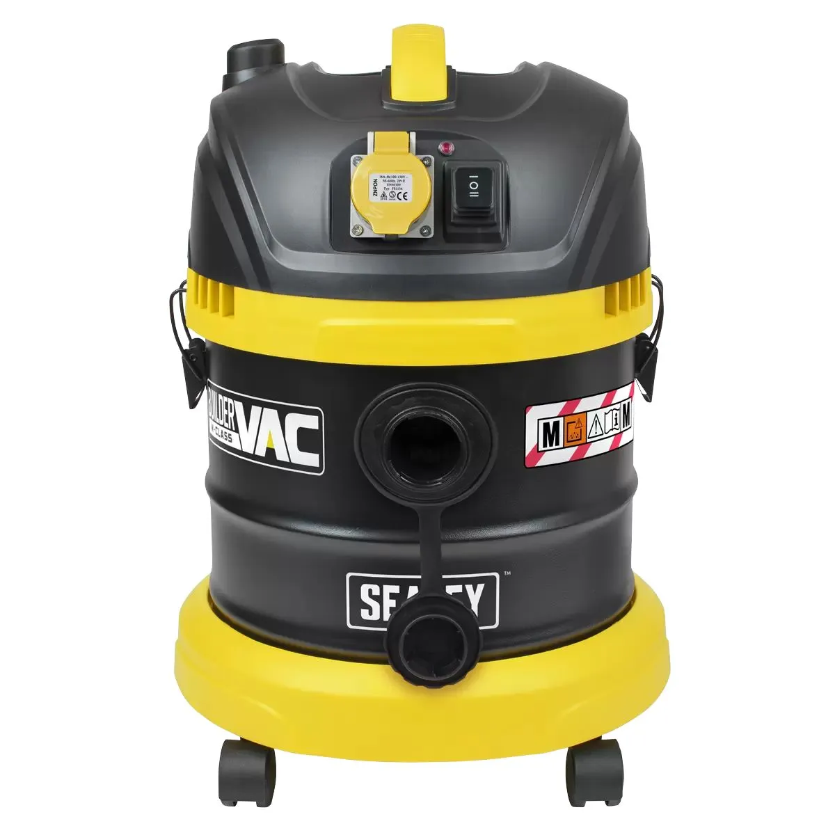 Sealey PC150BV110V BuilderVac Wet & Dry Vacuum Cleaner 15L Stainless Steel Drum M Class Filtration 110V