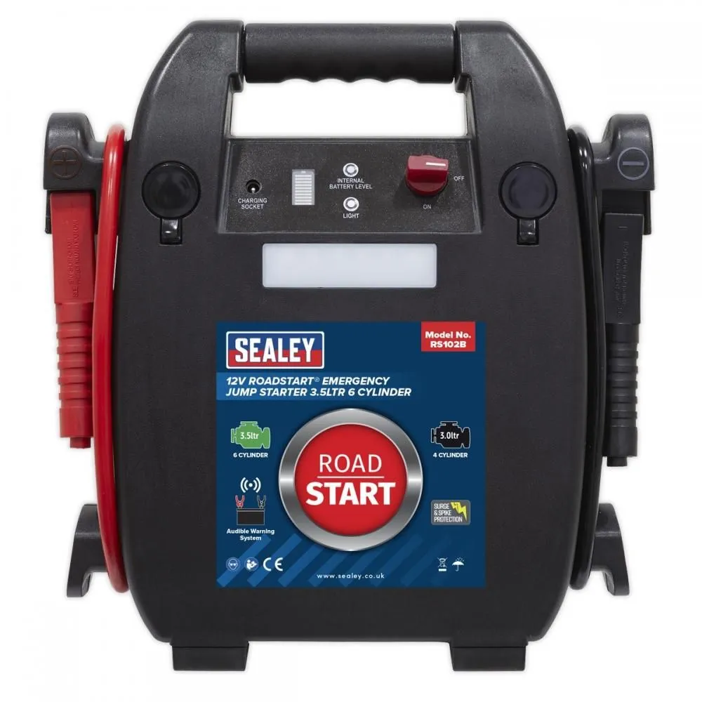 Sealey RS105B 12/24V RoadStart Emergency Jump Starter 6ltr 8 Cylinder