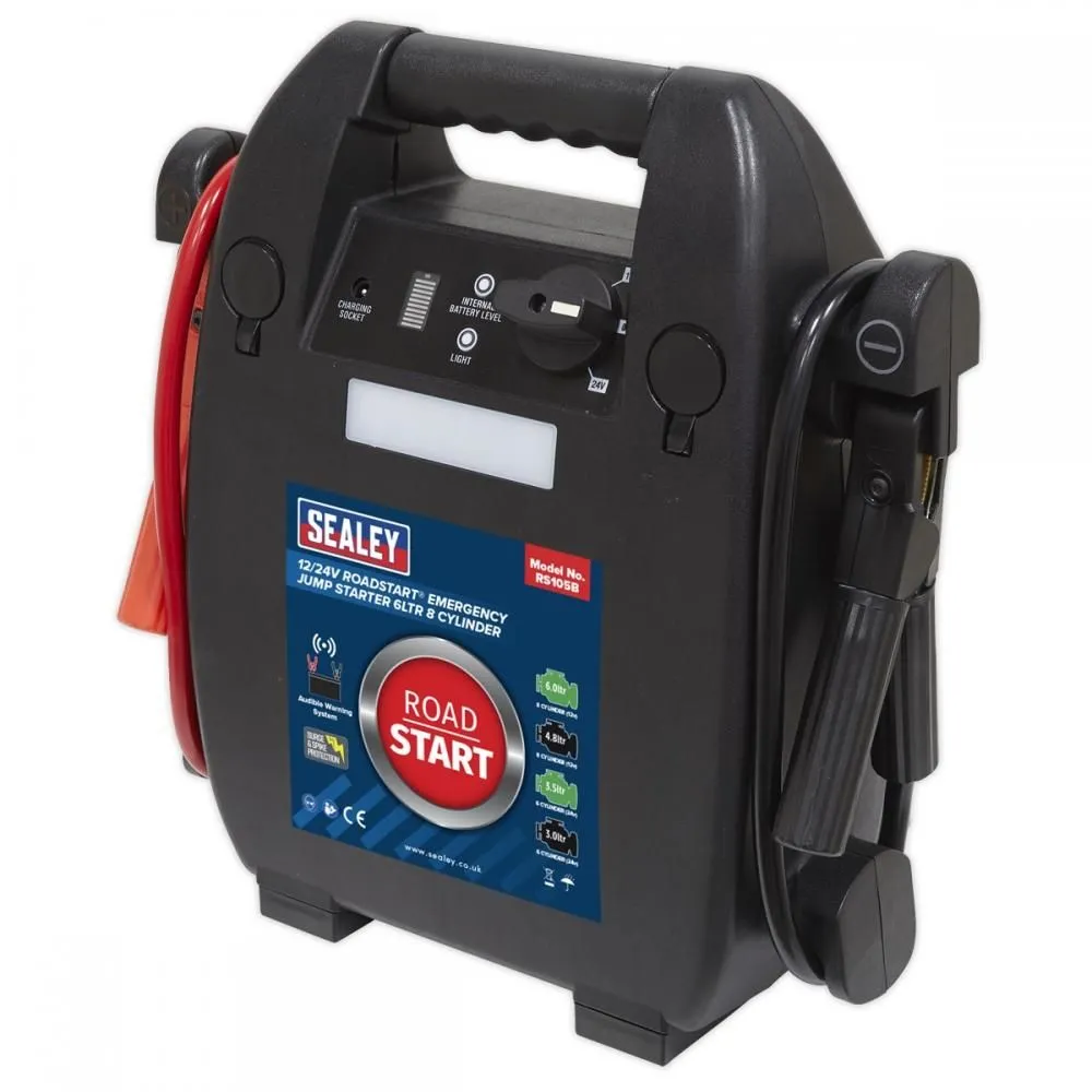 Sealey RS105B 12/24V RoadStart Emergency Jump Starter 6ltr 8 Cylinder