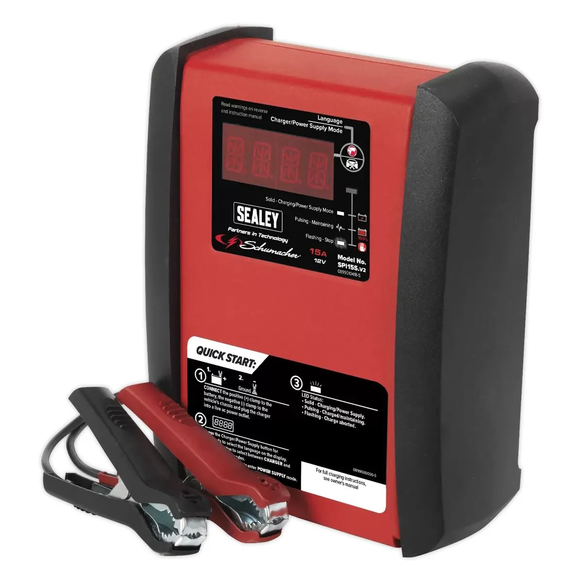 Sealey SPI15S Schumacher 12V Automatic 15A Smart Battery Charger & Maintainer