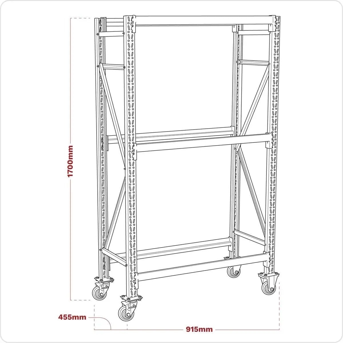 Sealey STR007 2-Level Mobile Tyre Rack 200kg Capacity Per Level