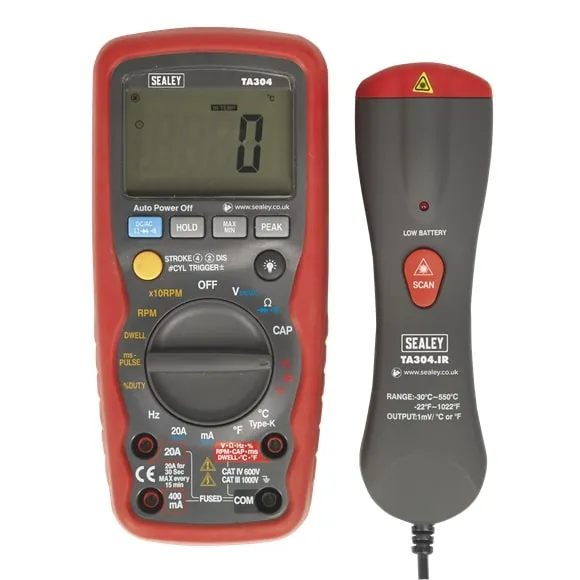 Sealey TA304 Digital Automotive Analyser 15 Function with IC/IR