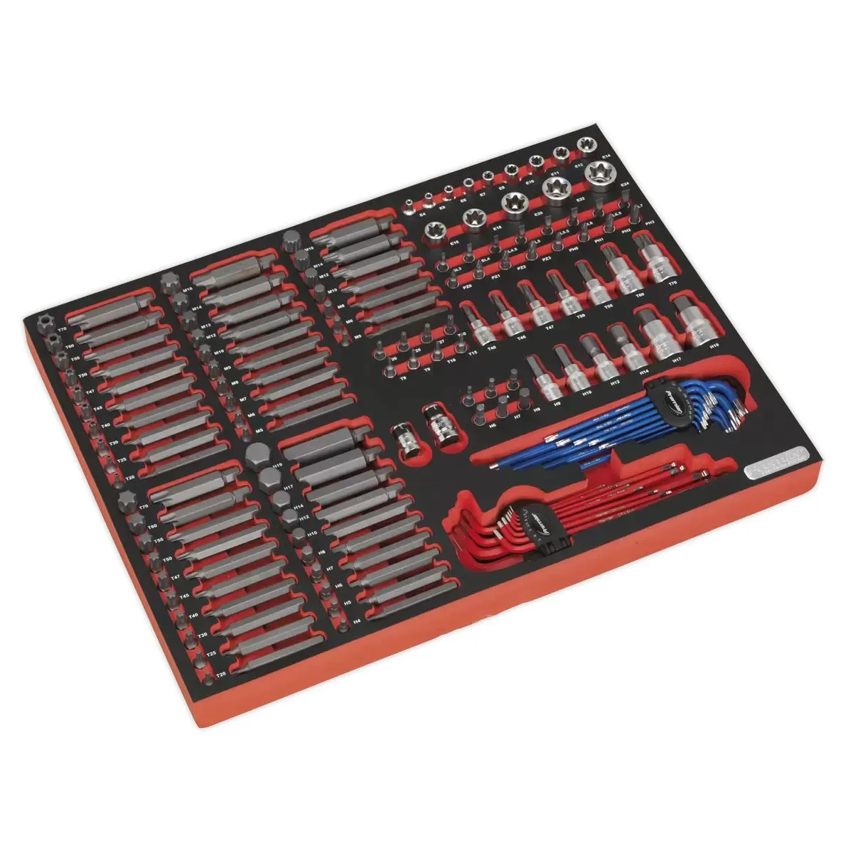 Sealey TBTPCOMBO5 Tool Chest Combination 14 Drawer with Ball Bearing Slides Blue & 446pc Tool Kit