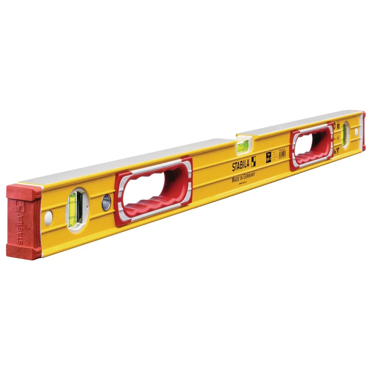 Stabila STB196280 80cm / 32 Double Plumb Vial Ribbed Spirit Level - 15234