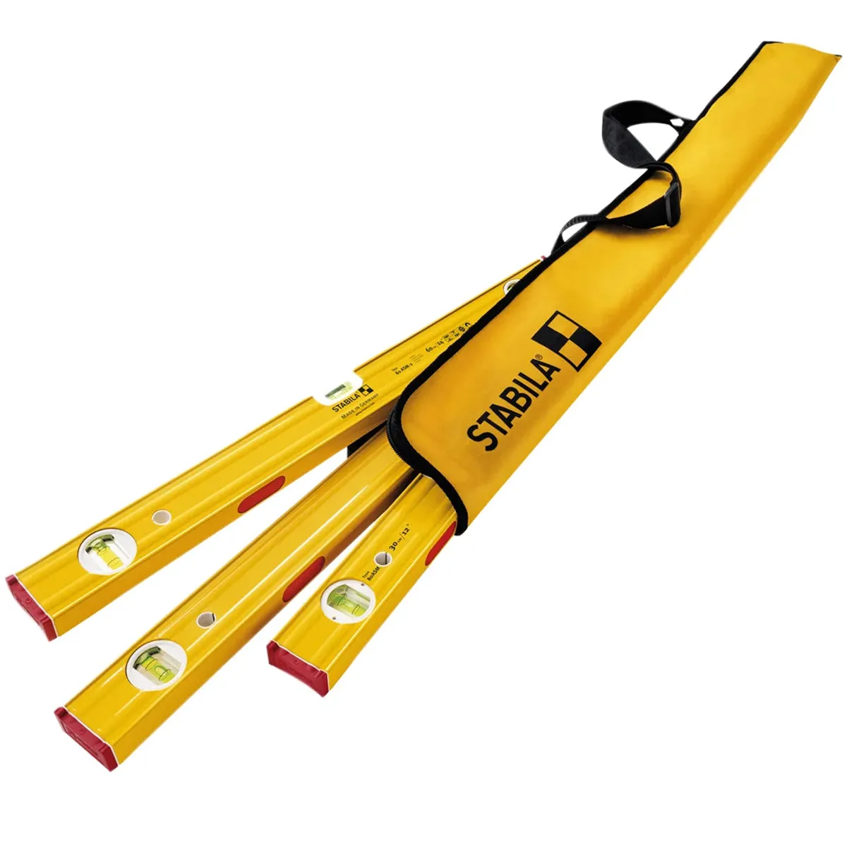 Stabila STB80ASMPSET 4-Piece Pro Level Set 30cm. 60cm & 120cm for Accurate Leveling 19716