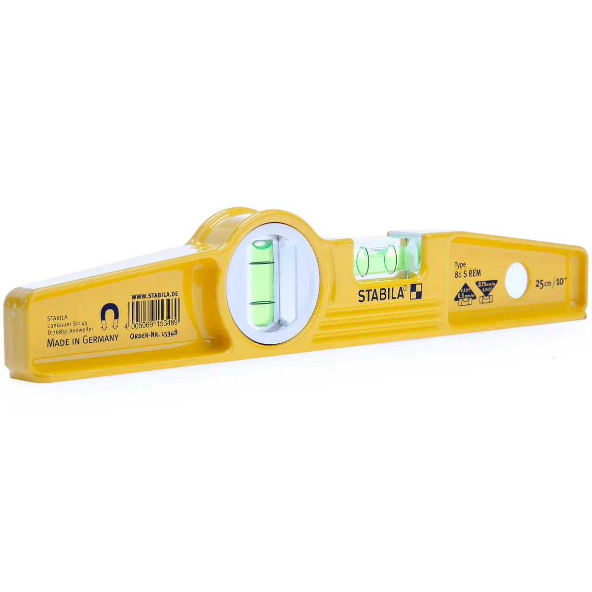 Stabila STB81SREM 25cm Magnetic Rare Earth Torpedo Level - 15415