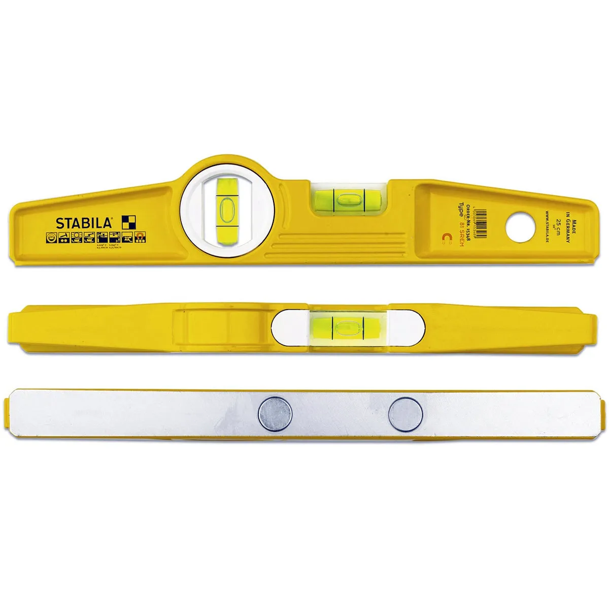 Stabila STB81SREM 25cm Magnetic Rare Earth Torpedo Level - 15415