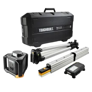 Toughbuilt 150m / 500ft 360 Rotary Laser Level Kit with Rolling Laser Receiver TB-H2S4-LL-M150-R1-BEA